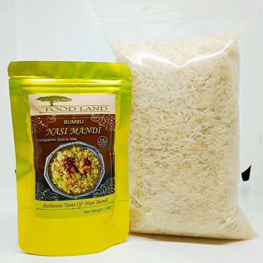 

PAKET NASI MANDI ( BERAS BASMATI 1 KG + FOODLAND BUMBU INSTANT MANDI 1 )