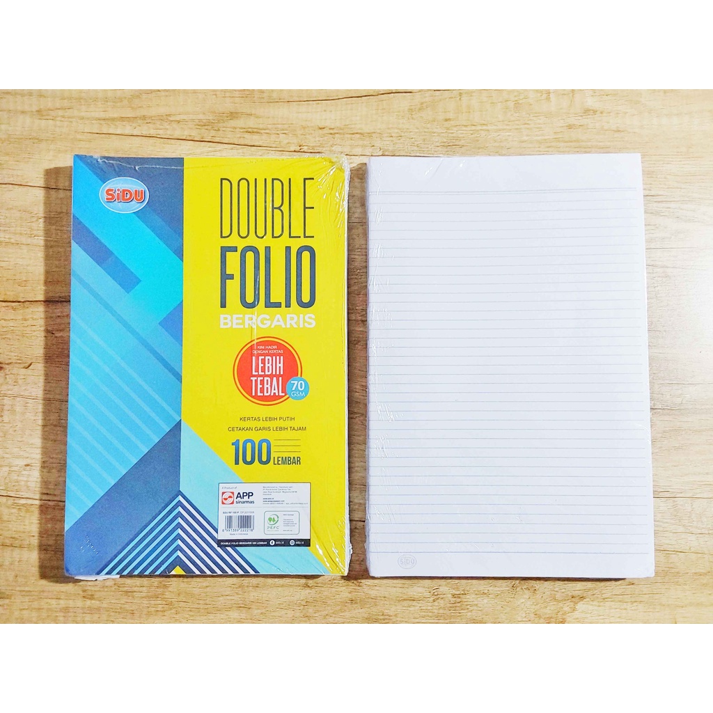 

(PAK) KERTAS DOUBLE FOLIO BERGARIS SIDU / DOUBLE FOLIO SIDU 100 LEMBAR / DOUBLE FOLIO