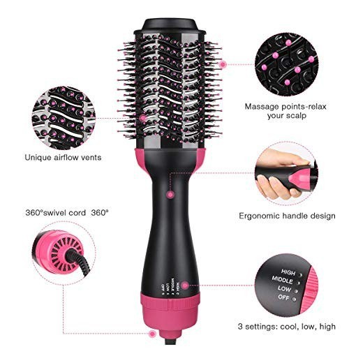 Blow Dryer 3 in 1 with comb and hair straightener or curler