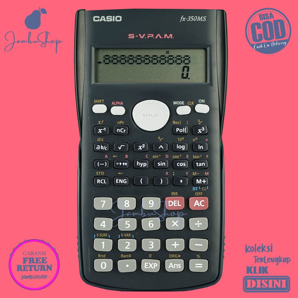 

Kalkulator Basic Calculator Minimalis Berkualitas Navy Casio FX-350 MS Kalkulator Scientific