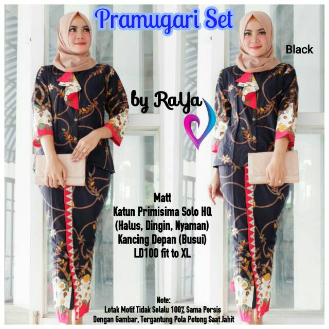 Baju Kebaya PRAMUGARI busui Friendly setelan batik wisuda rok blus modis Batik Solo Asli