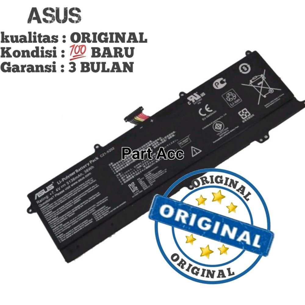 DIJUAL Baterai Batre Battery Original  Asus X201 X201E S200E C21-X202 Batre Asus X201E Limited