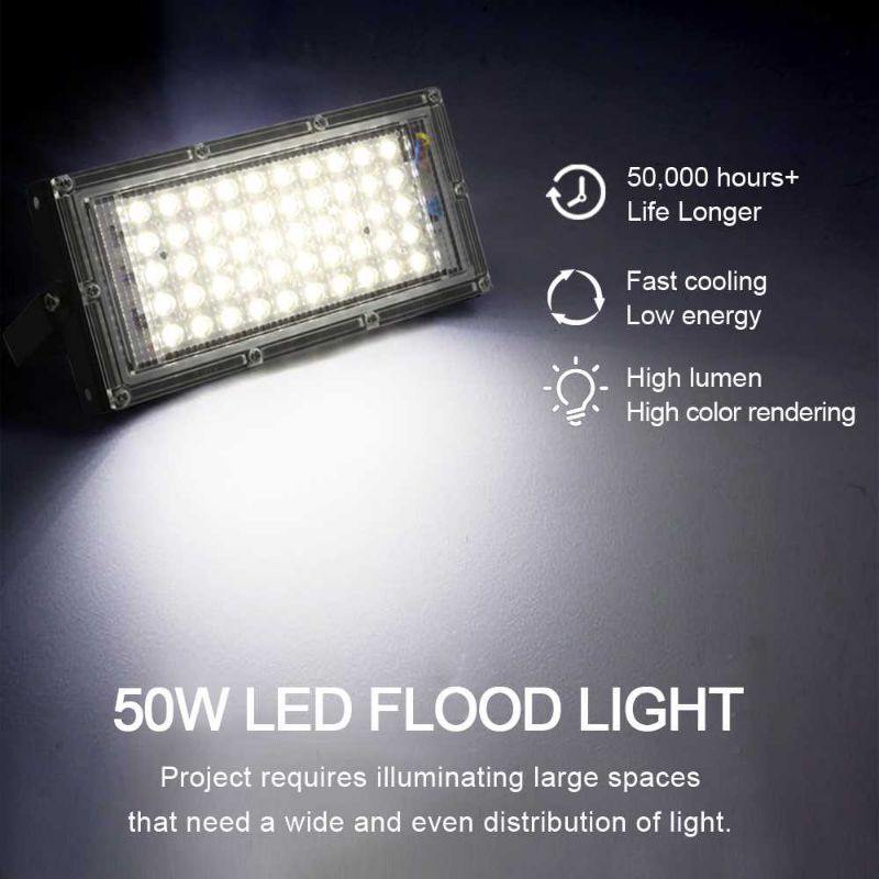 Lampu Sorot Flood Light 4500 Lumens 50W Cool White - A8ip67