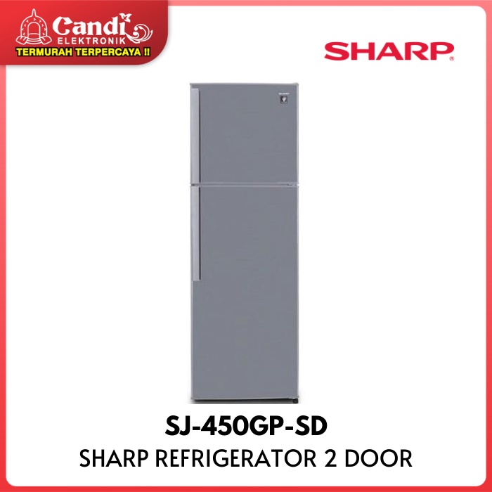 SHARP Kulkas 2 Pintu 352 Liter SJ-450GP-SD Inverter Plasma Dark Silver
