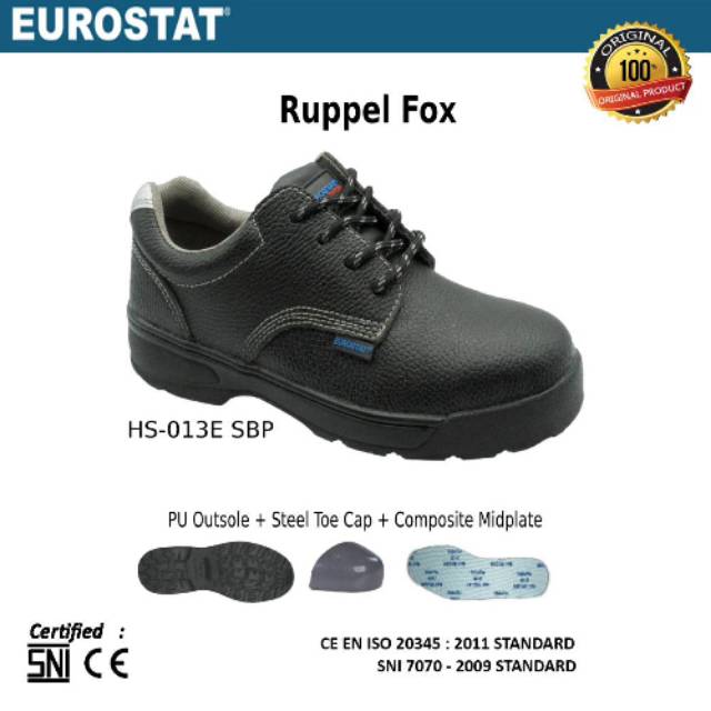 Sepatu Safety Shoes EUROSTAT RUPPEL FOX Anti Slip Anti Paku Tahan Panas