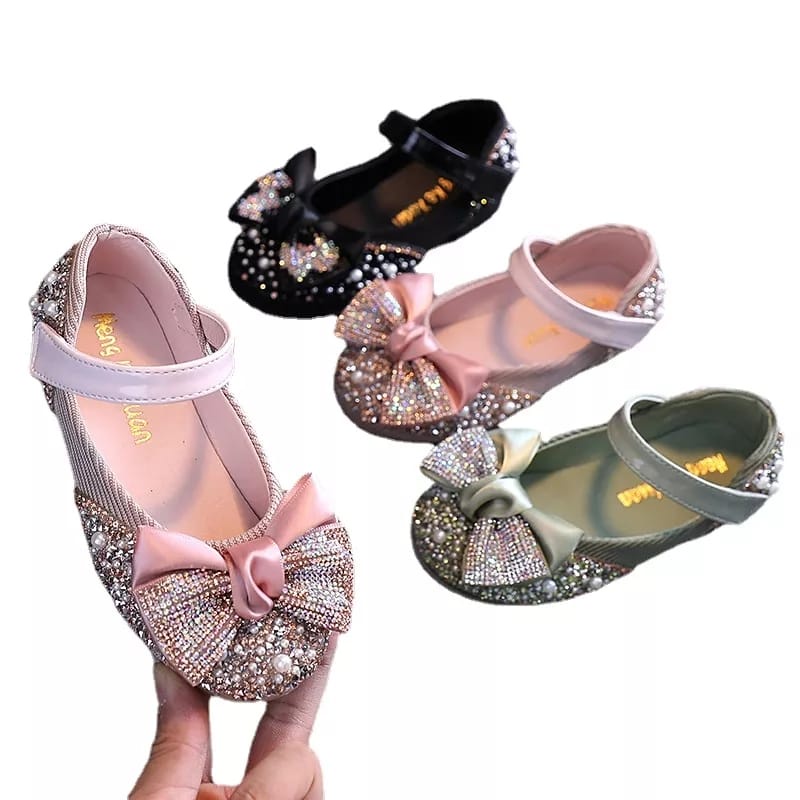 Sepatu Anak Pita Payet Bling Bling Princess