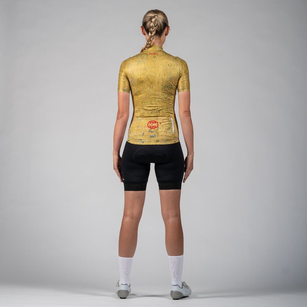 PEDAL MAFIA Women's Artist Series Jersey - PM X OC Drop Cloth Mustard