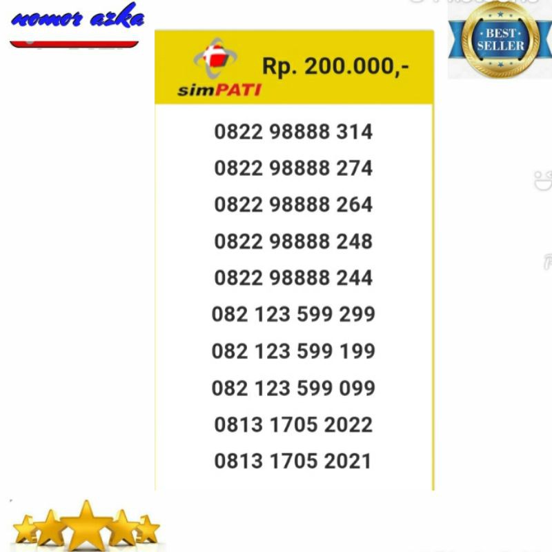 Nomer Cantik Kartu Simpati 0822 98888 314 Seri Kuartet 8888 Terbaru Bsm02