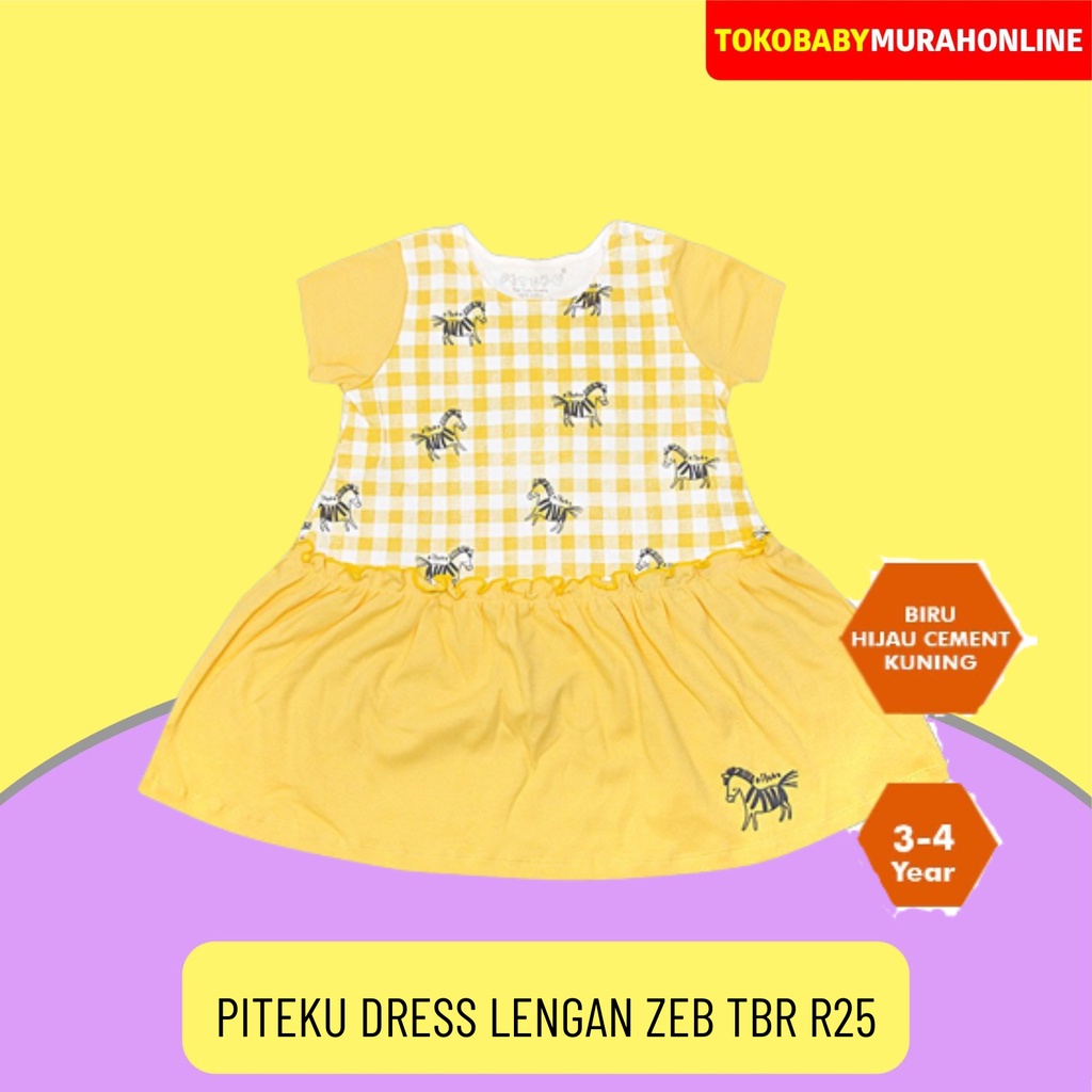 PITEKU DRESS LENGAN BAHU ZEB TBR ROK R25 / DRESS ANAK