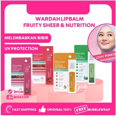 ✨SHASYA✨ WARDAH Everyday Fruity Sheer Lip Balm &amp; Moisture Lip Nutrition | lipbalm pelembab bibir 4gr