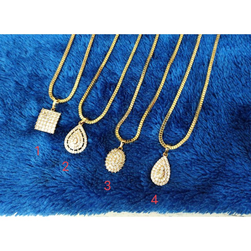 Fifi Fashion Kalung Liontin Model Helsa Perhiasan Lapis emas 28#