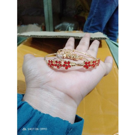 gelang krincing motif bunga anak