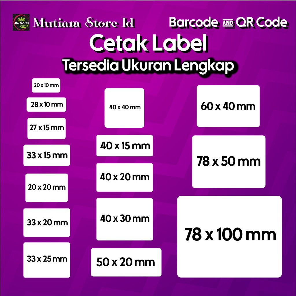 Jual CETAK LABEL BARCODE HARGA 33x15mm 33 X 15mm THERMAL SEMICOATED ...