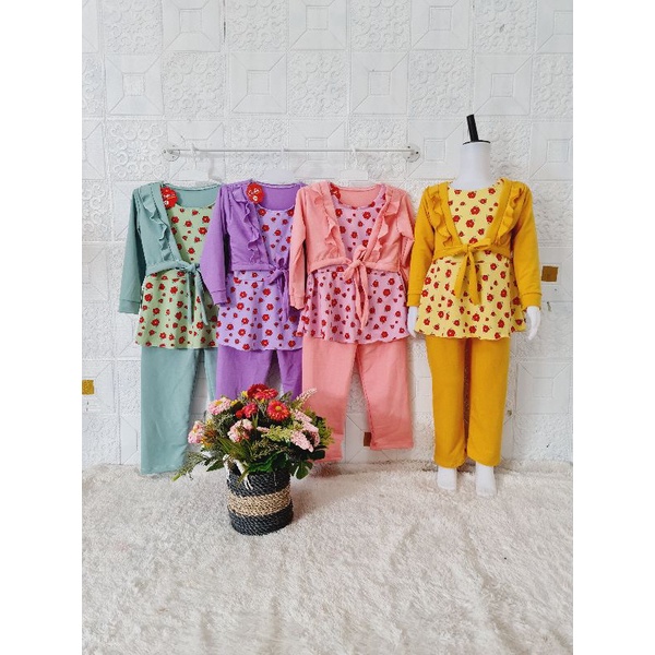 Setelan rompi/ baju anak perempuan/ baju kekinian