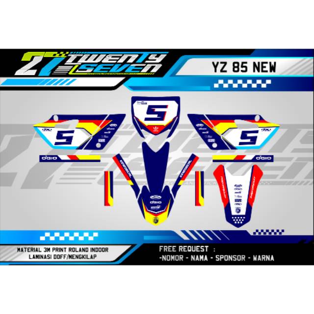 Decal BEBEK TRAIL YZ 85 NEW STIKER BEBEK TRAIL YZ 85 NEW DECAL YZ 85 NEW STRIPING YZ 85 NEW 5