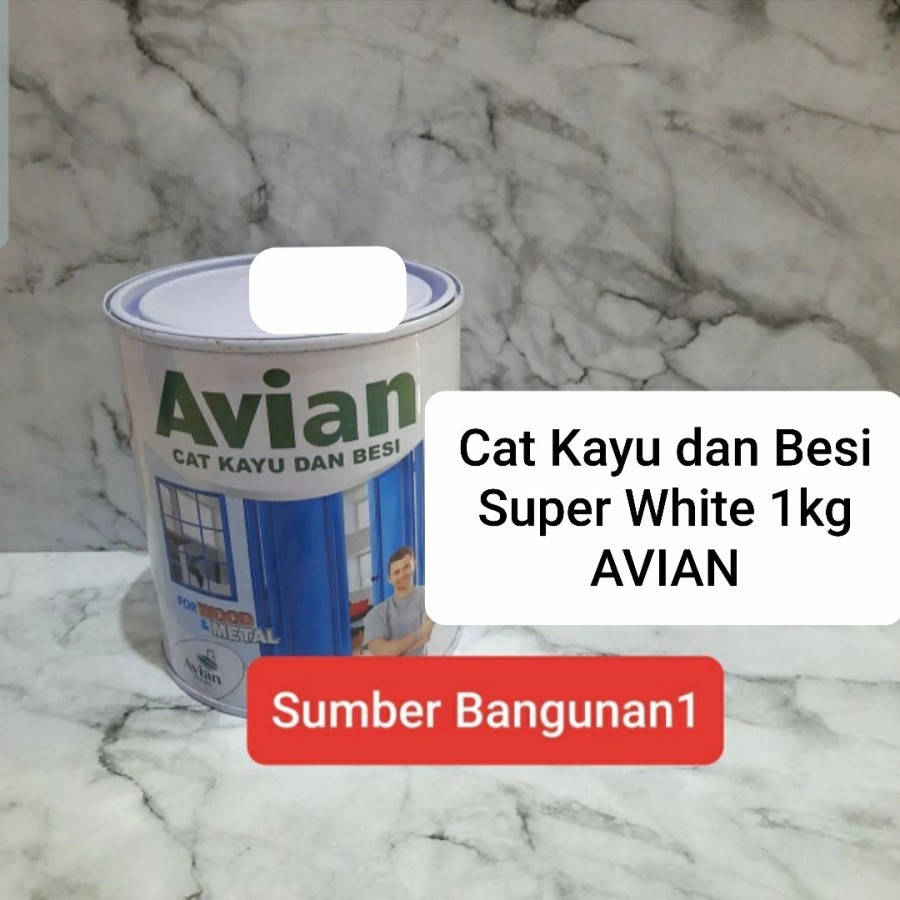 Cat Avian kayu dan besi 1kg Super White | Putih Mengkilap