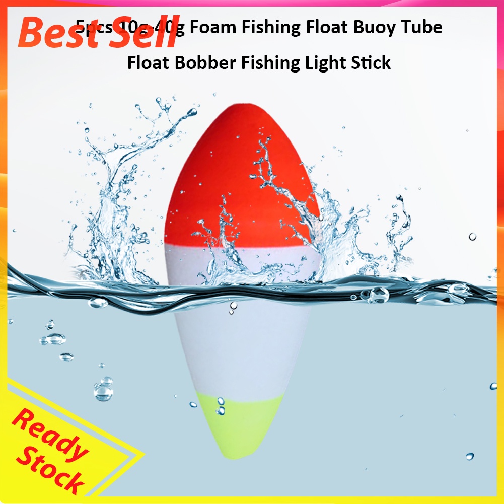 5pcs 10g-40g Foam Fishing Float Buoy Tube Float Bobber Fishing Light Stick
