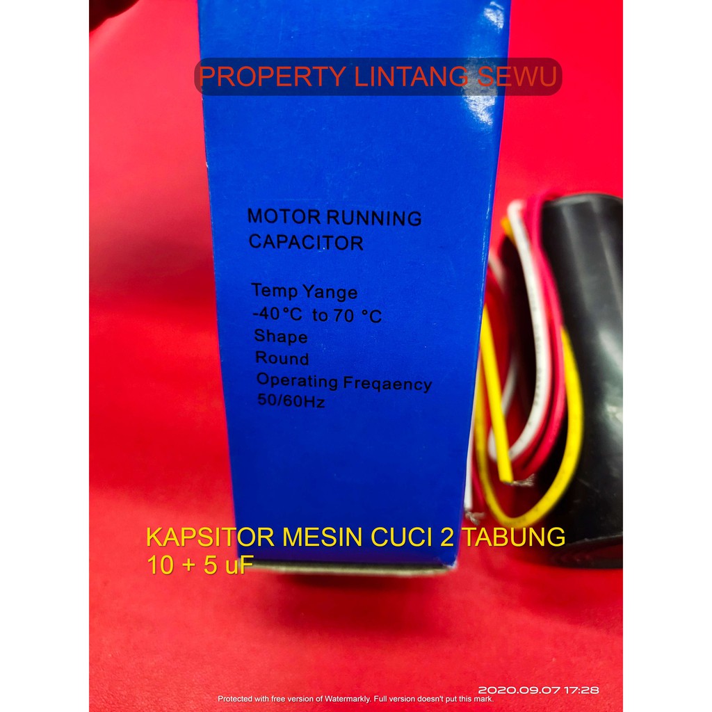 capasitor kapasitor mesin cuci 2 tabung 10 + 5 mikro 450 volt 10+5 450V