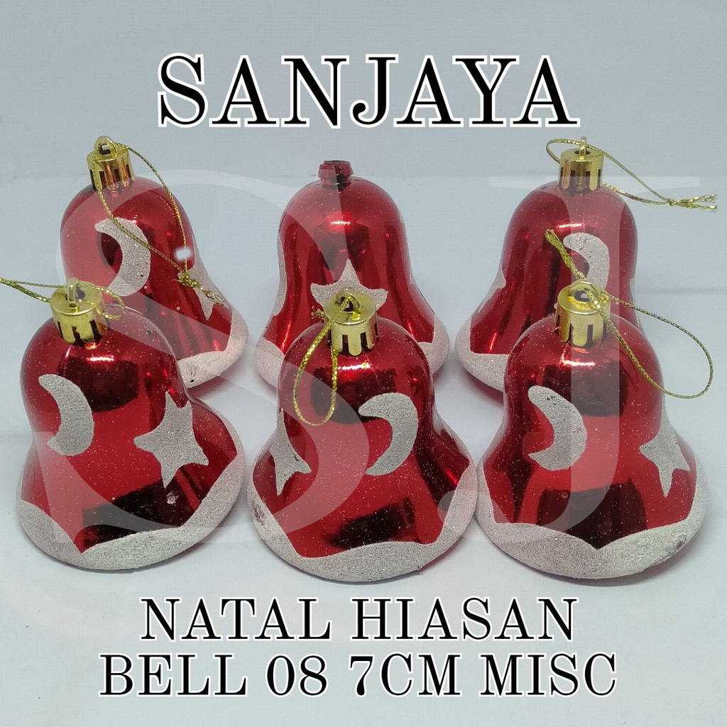 [1 Bks] Bell Lonceng Hiasan Akesoris Natal / Ornamen Natal / Dekorasi Pohon Natal / Natal Hiasan Bell 08 7Cm