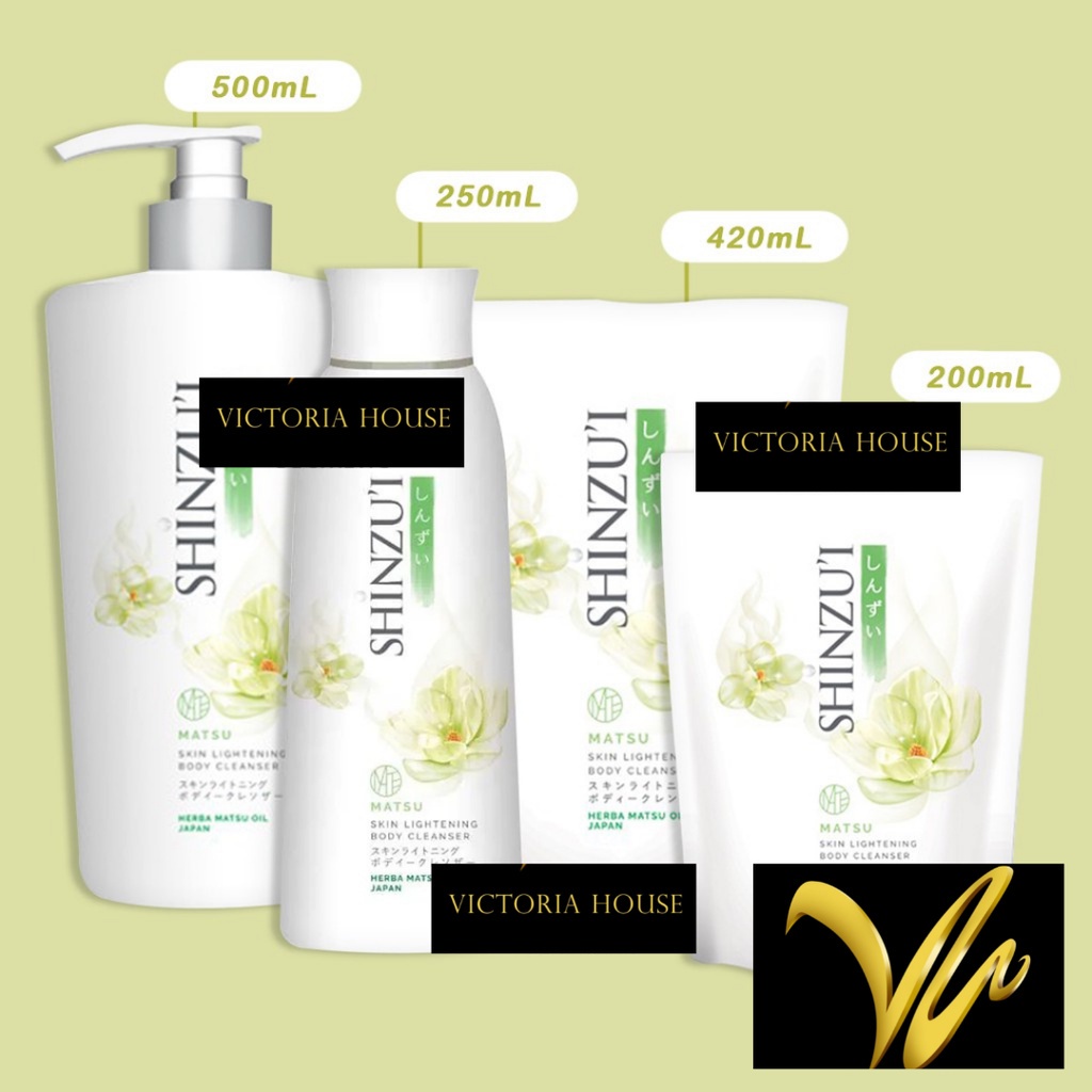 SHINZUI Lightening Body Cleanser | Sabun Cair Shinzu'i | Body Wash 500ml 420ml 250ml 200ml (KIM)