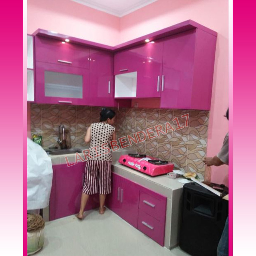 Kitchen Set SAKURA Minimalis Modern Lengkapi Ruang Dapur Anda PINK PUTIH Shopee Indonesia