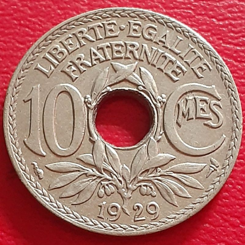 Uang Koin Kuno 10 Centimes Perancis Tahun 1929