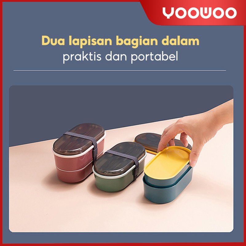 Lunch Box /  Kotak bekal makan siang /Bento Set 700ml / Free Sendok Tempat Makan