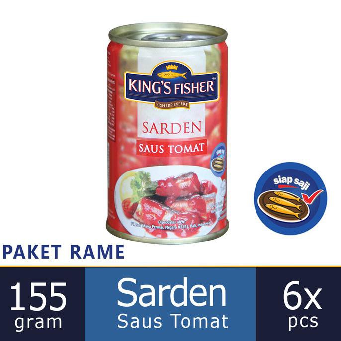 

Paket 6 pcs King's Fisher Sarden mini saus tomat Makanan Kaleng 155 g