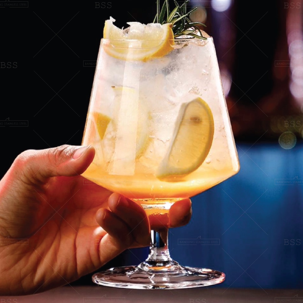 Gelas Brandy Kristal 430ml Cocktail Mojito Kaki Stem Glass Kaca Polos Simple Unik Wedding Glass