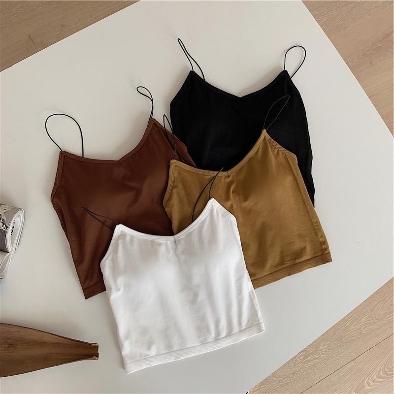 MOO B633 Tank Top Bra Wanita Tali Spageti Kerah V Pakaian Dalam Cewek Korean Style Atasan Wanita COD