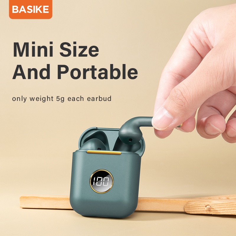 Headset Wireless Earphone Mini Earbuds TWS Bluetooth 5.0 HIFI Stereo Sound Music In-ear Earbuds Gaming With Mic Cocok Original Untuk Android IPhone Touch Sensor With Mic Noise Cancellation Sport tampilan digital Macaron-6