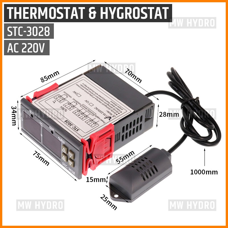 Temperature &amp; Humidity Controller, Thermostat &amp; Hygrostat, STC-3028 AC