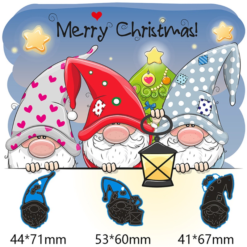 Stensil Mata Dadu Pemotongan Logam GNOME Natal Kartu Kertas Album Buku Tempel DIY