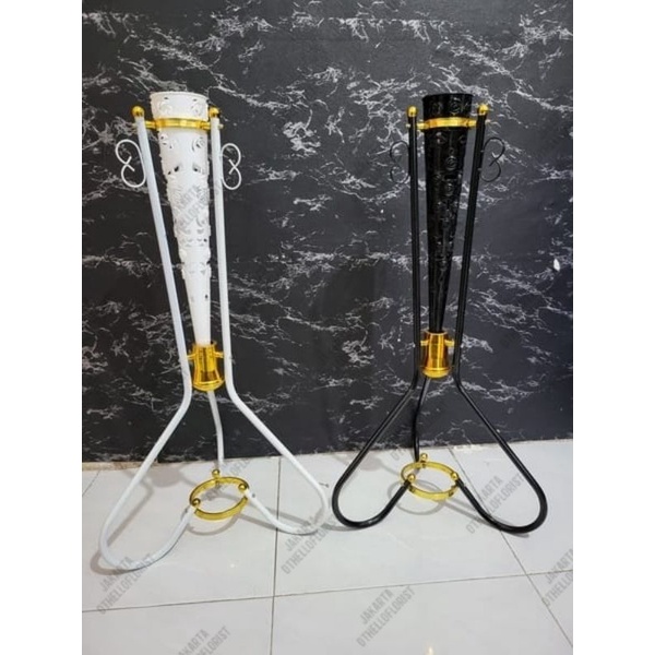 Pot standing besi vas corong besi vas bunga sudut