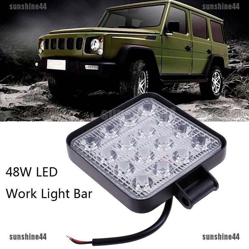 Sun44 Lampu LED Kerja 4inch 48W 12V 24V Untuk Truktraktor