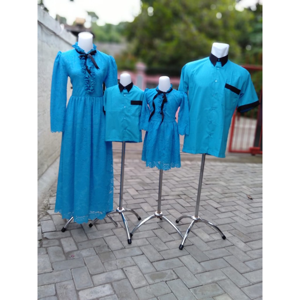 BAJU COUPLE KELUARGA GAMIS MADAM MOUREN/GAMIS BROKAT CANTIK/GAMIS COUPLE IBU ANAK/GAMIS LEBARAN