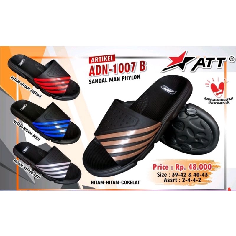 Sandal Pria Slide jumbo ATT ADN 1007/Sandal slop Pria Uk 40-43