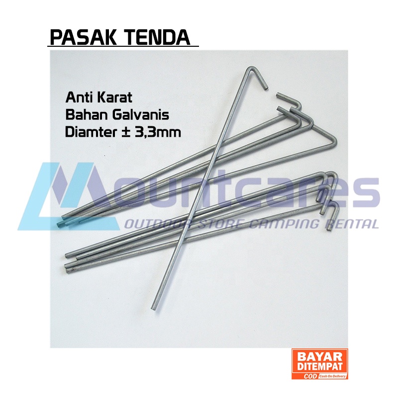 (Bisa COD) Pasak Tenda Anti Karat Bahan Galvanis Diameter ±3,3mm