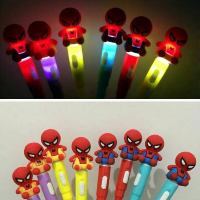 Pulpen karakter lampu spiderman