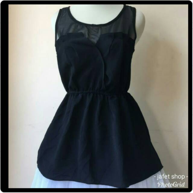 Black chiffon korean blouse