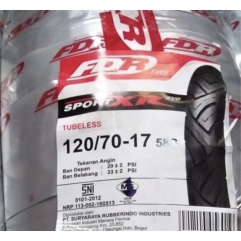 Ban FDR Sport XR Evo 120/70 Ring 17, Tubeless