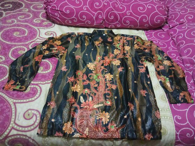 Kemeja Batik Pria Katun Embos Semi Sutra Full Furing Murah(kebaya Batik Pesta,hem Pria Panjang)
