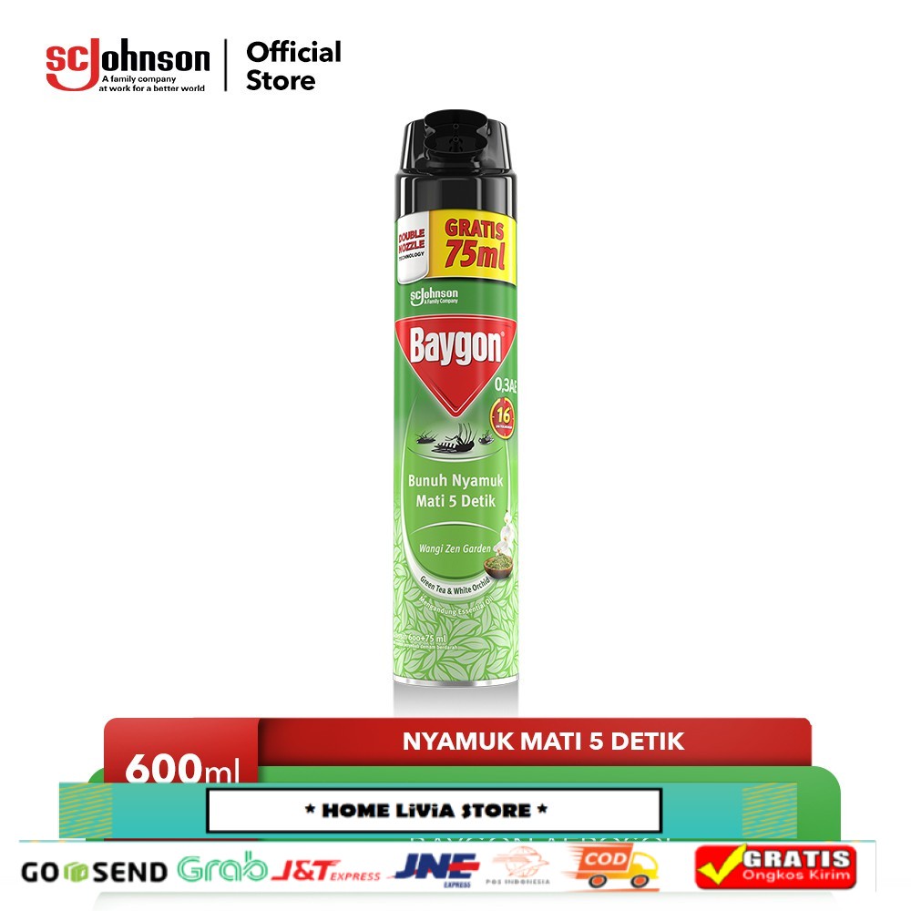 Baygon Aerosol Zen Garden 600 mL + 75 mL