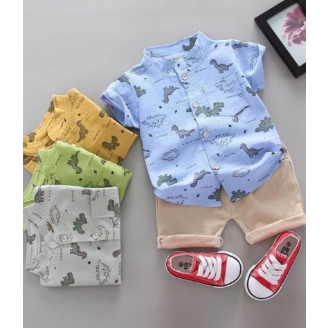 Baju Anak Laki Laki Setelan Kaos Baju Pakaian Setelan Arthur Dino  Bayi  1 tahun-3 tahun