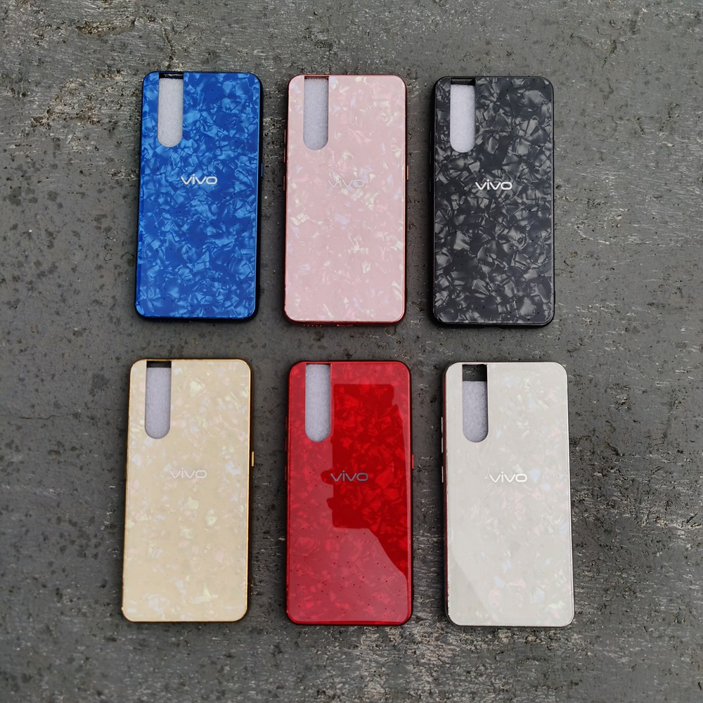 Vivo V15 Pro V15Pro Shiny Shell Shining Diamond Glass Case Hard Cover Casing
