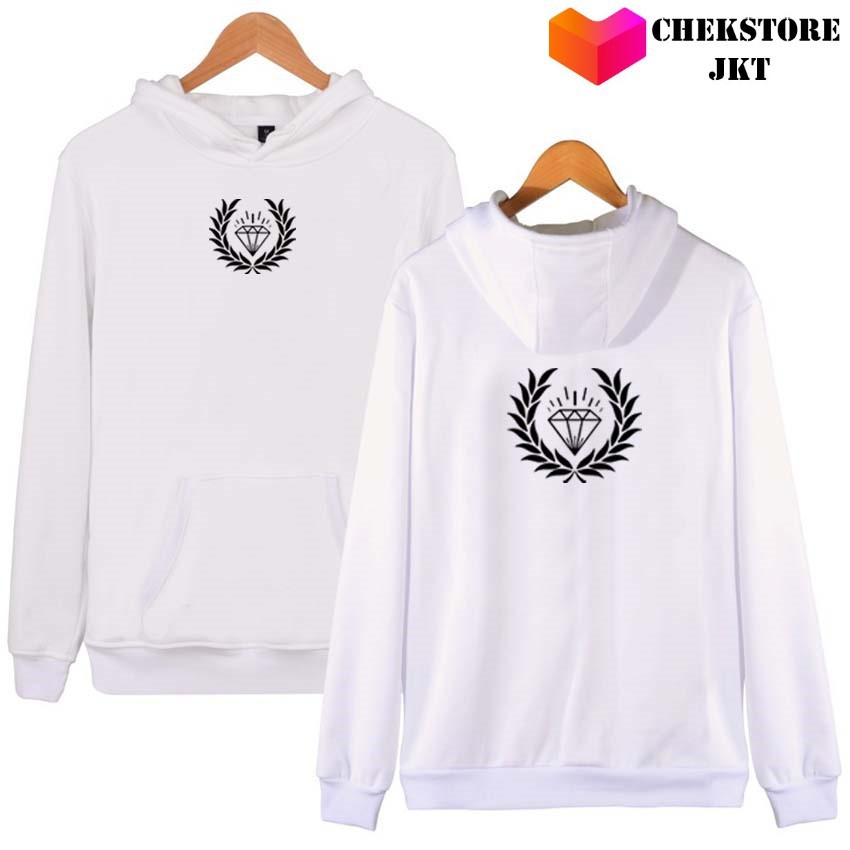 Jaket Hoodie Diamond USA Frontback Black Premium - Chekstorejkt