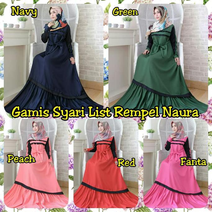 Gamis Syari List Rempel Naura -