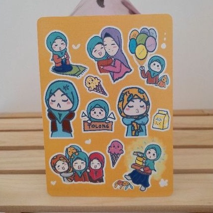 

sticker berjilbab muslimah sticker buku gambar tempel unik