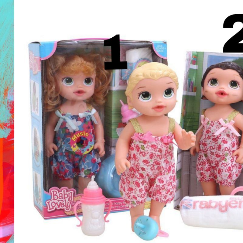 Mainan anak perempuan  boneka baby alive bisa pipis ada musik