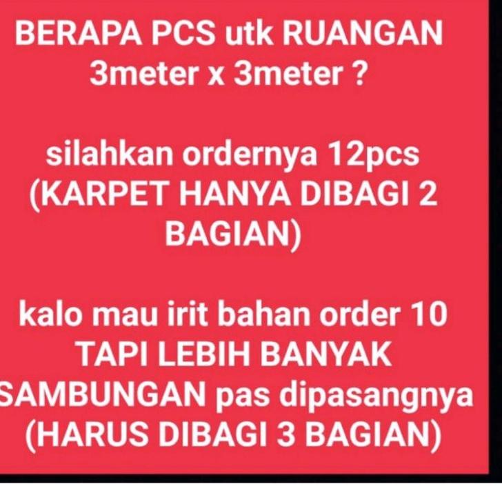 ◊ PERLAK LANTAI SPONS / KARPET LANTAI METERAN SPONS IMPORT LEBAR 2m TEBAL 1.2mm / 50cm ✫